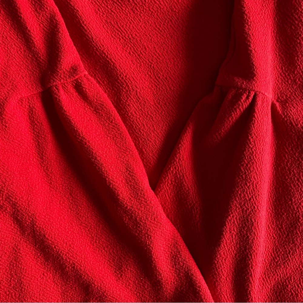 A New Day Women’s XL Red Bell 3/4 Sleeve Peplum Shirt Valentine’s Christmas - Picture 6 of 8